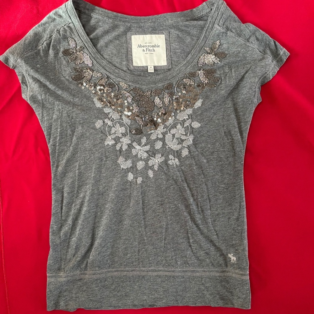 Abercrombie & Fitch beaded embroidered T